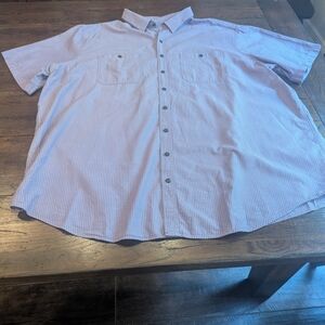 Synrgy Men’s Purple Short Sleeve Button Down Shirt 3XLT Big & Tall